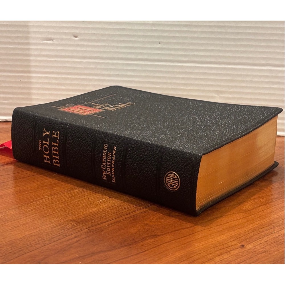 1957 New Catholic Edition Holy Bible Illustrated Confraternity Douay Leather